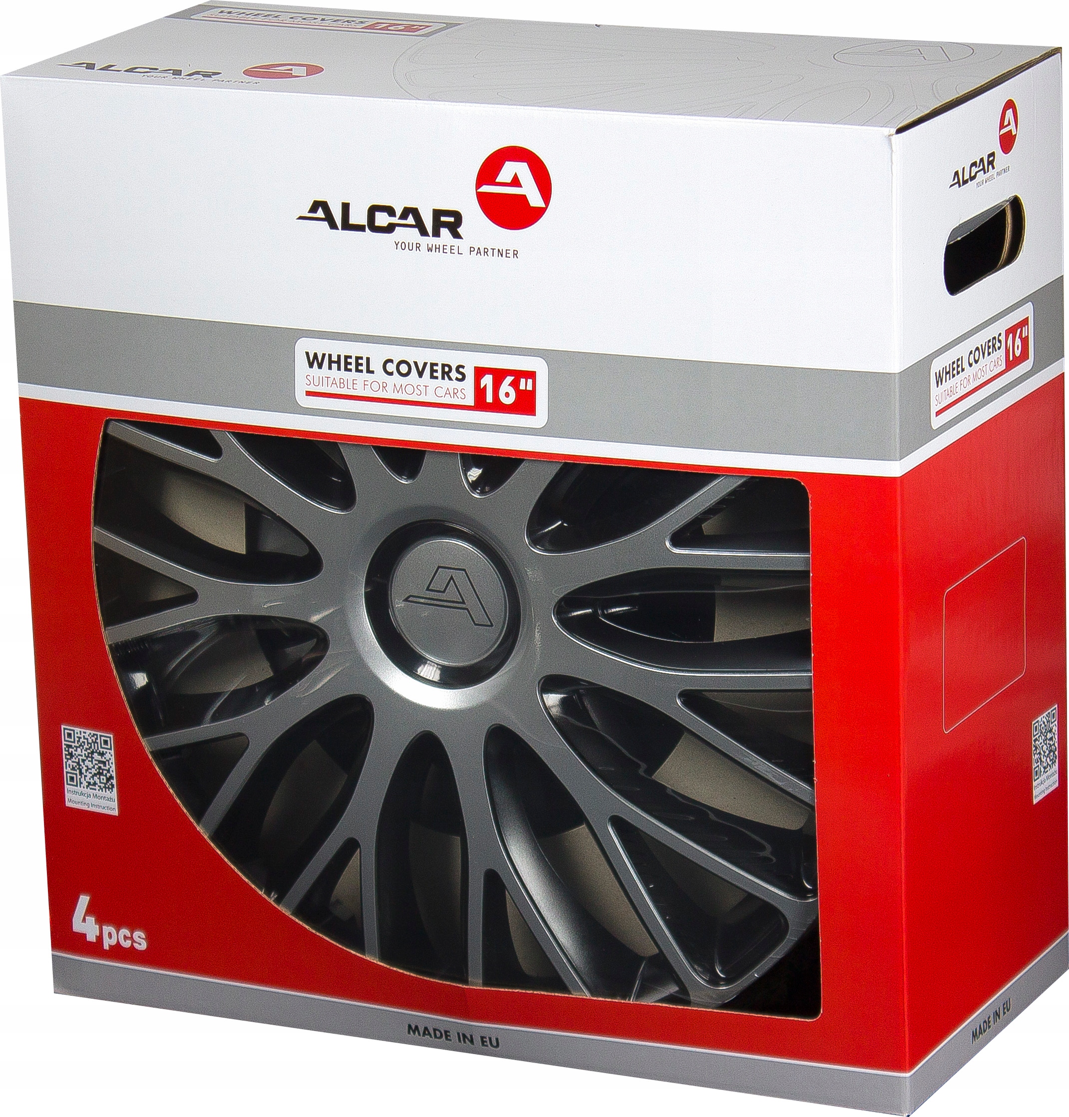 

4 kołpaki Alcar Milano srebrno-czarne 15''