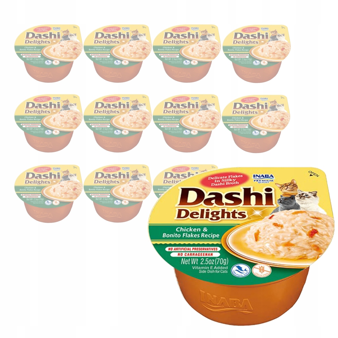 Inaba Cat Dashi Delights 12x70g Vývar Pro Kočky Kuřecí Bonito