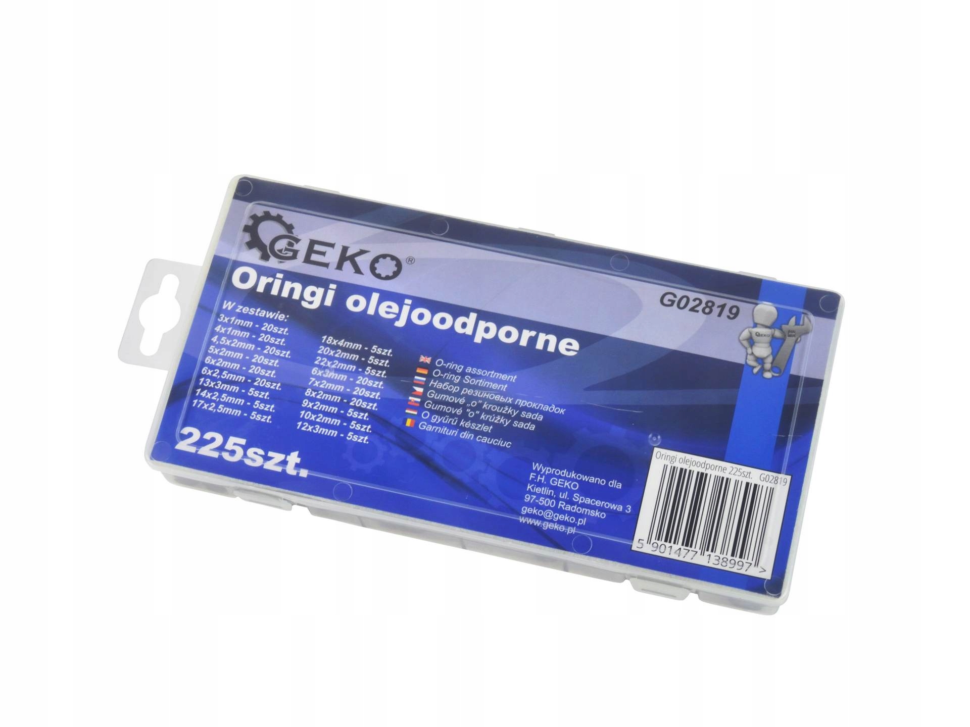ORINGI GUMKI USZCZELKI GUMOWE 225 SZT OLEJOODPORNE Marka Geko