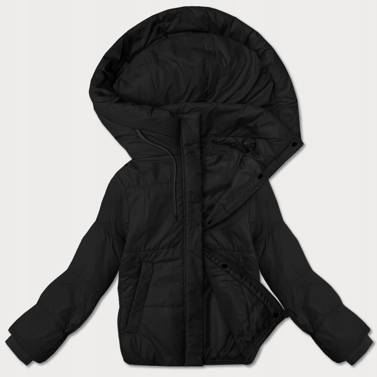 Pikovaná Bunda Kapuce 16M9237 Černá XL (42)