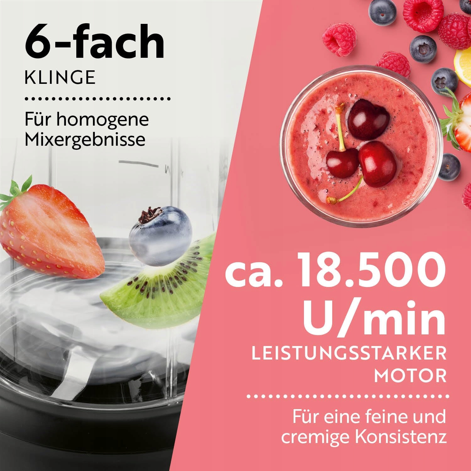 GOURMETmaxx Mikser & Smoothie Maker 4-częściowy Czarny 1000W — miniatura 4