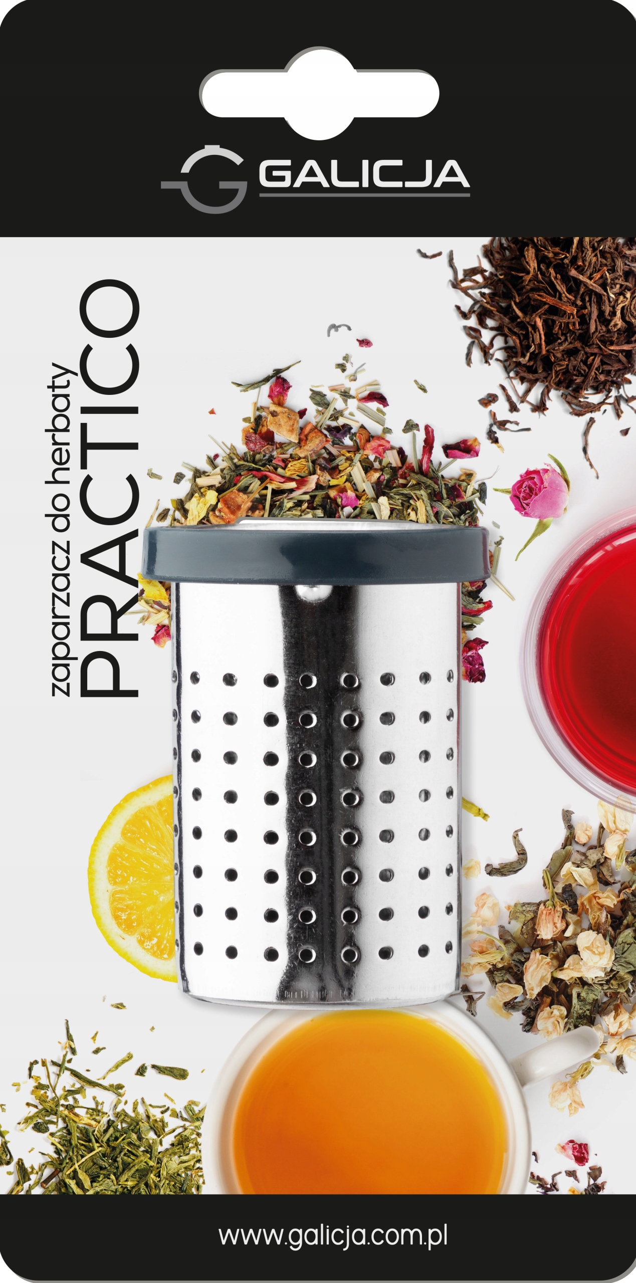 ZAPARZACZ DO HERBATY ZIÓŁ Z UCHWYTEM NA KUBEK SZKLANKĘ SITKO DO SZKLANKI Materiał stal