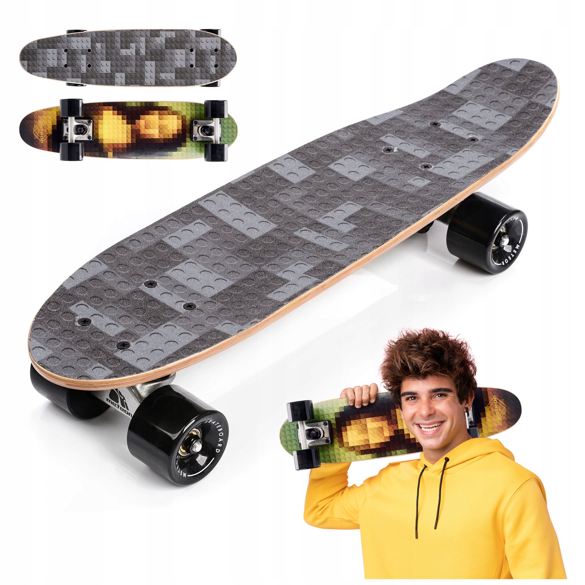 Deskorolka Dla Dzieci Mini Fiszka Meteor Drewniana 57x15cm ABEC-7 do 100kg