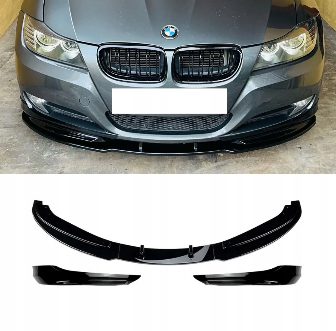 Přední Nárazníková Krytka Pro Bmw E90 E91 LCI Lift 2008-2012 Černý Lesk