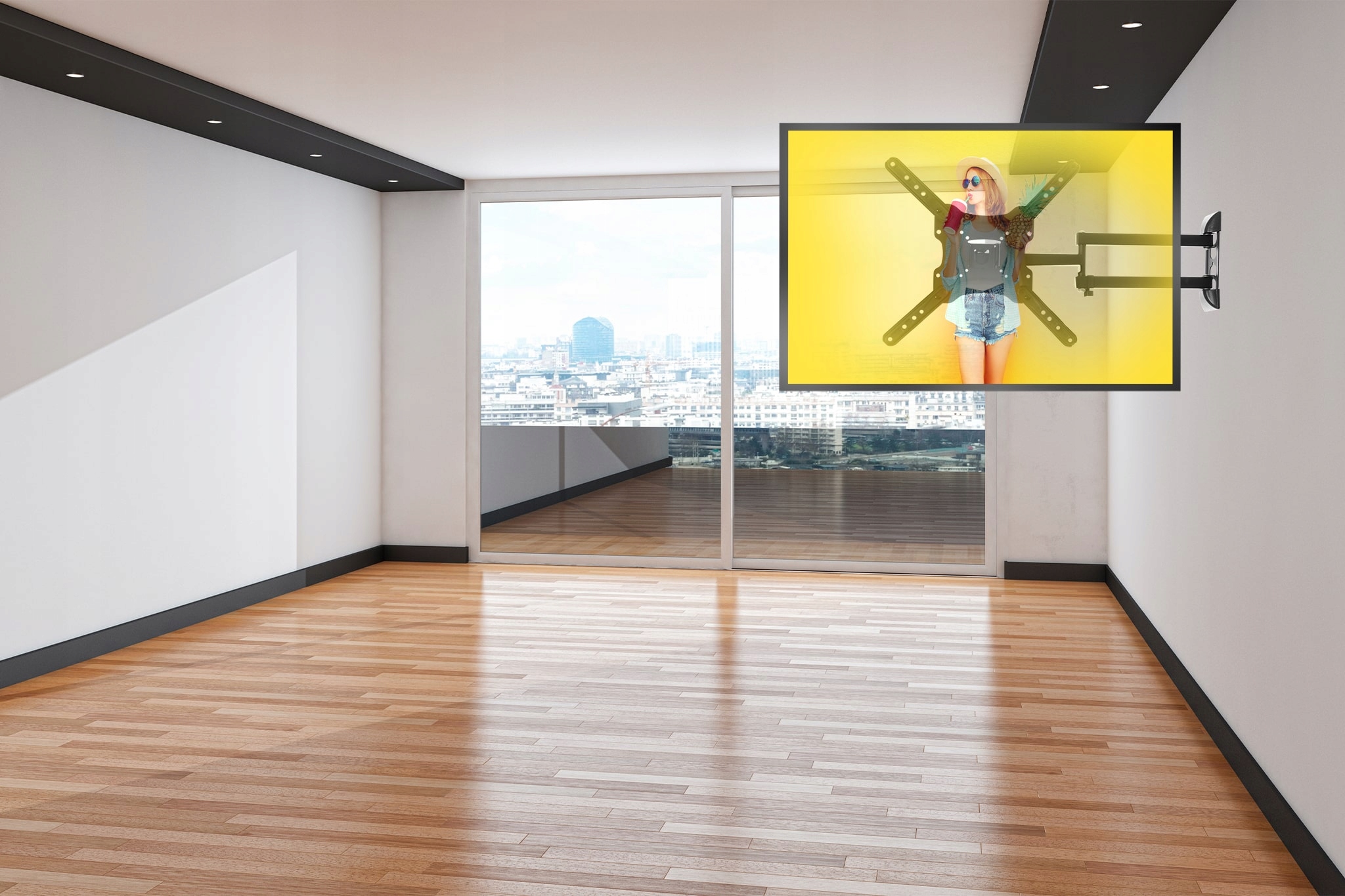 UCHWYT do TELEWIZORA Wieszak TV DŁUGIE RAMIĘ 20-55" 61cm Maksymalna wielkość telewizora 55