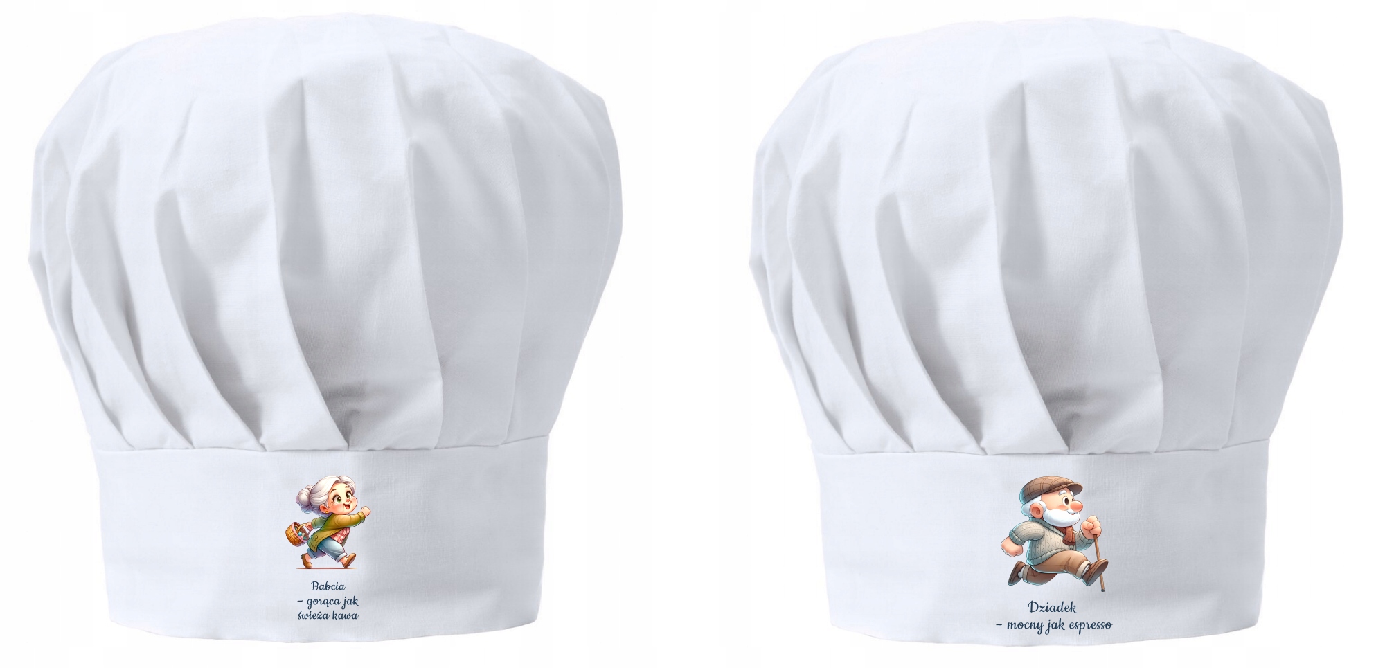 Kuchařská čepice x2 Dárek pro dědečky Babička Káva Dědeček espresso