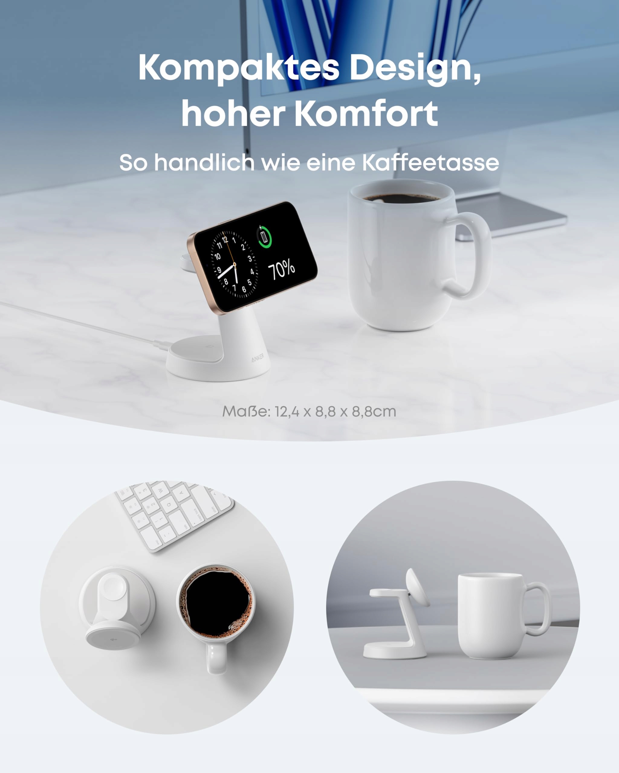 ANKER MagGo 3w1 Ładowarka MagSafe iPhone Apple Watch AirPods Qi2 — miniatura 4