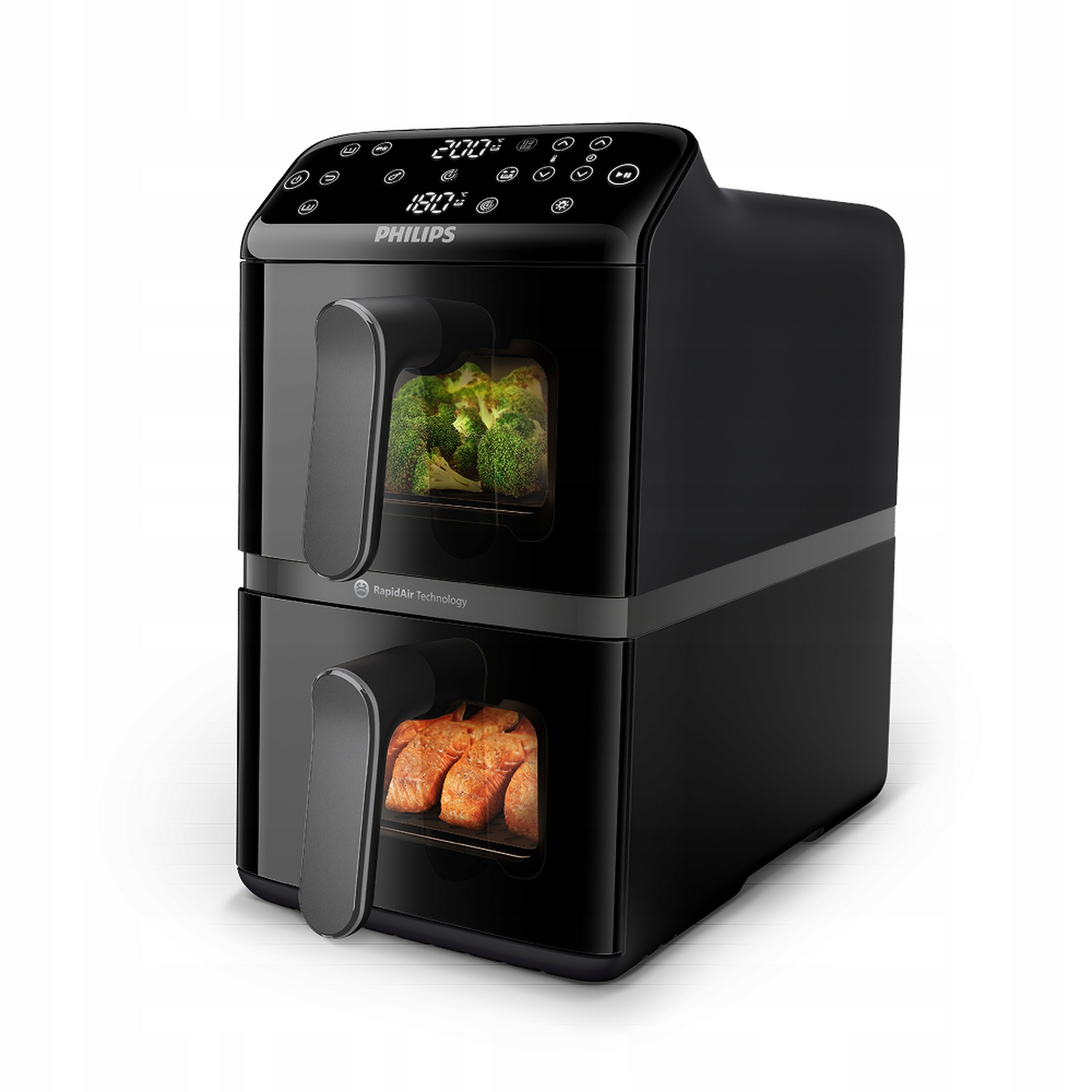Frytkownica beztłuszczowa dwukomorowa pionowa Philips air fryer NA460/00