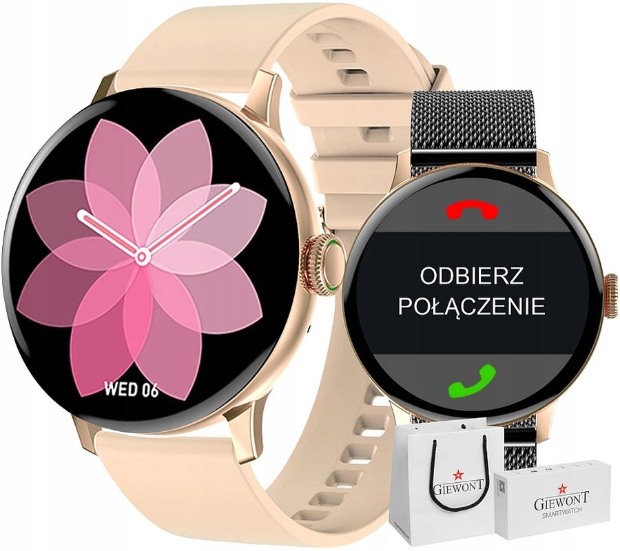 Módní dámské sportovní hodinky Chytré Hodinky Giewont GW330-4 Rose Gold Sada