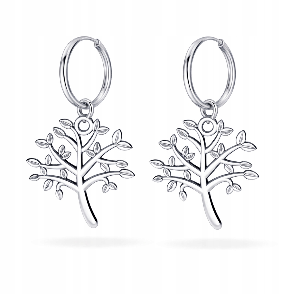 Strom života Stříbrné náušnice malé kruhy stříbro 925