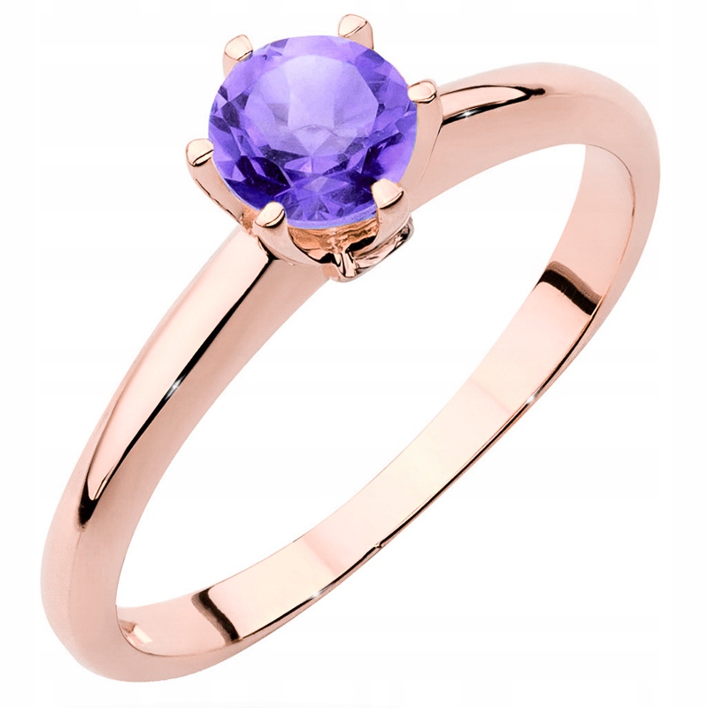 PIĘKNY ZŁOTY PIERŚCIONEK pr 585 z AMETYSTEM 0,50ct