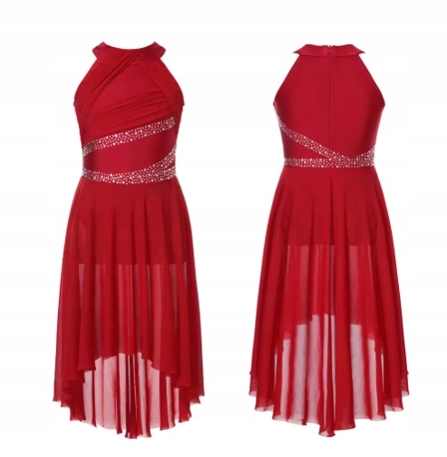 Strój Body Sukienka Do Tańca Bordowa 158 Nr 2227