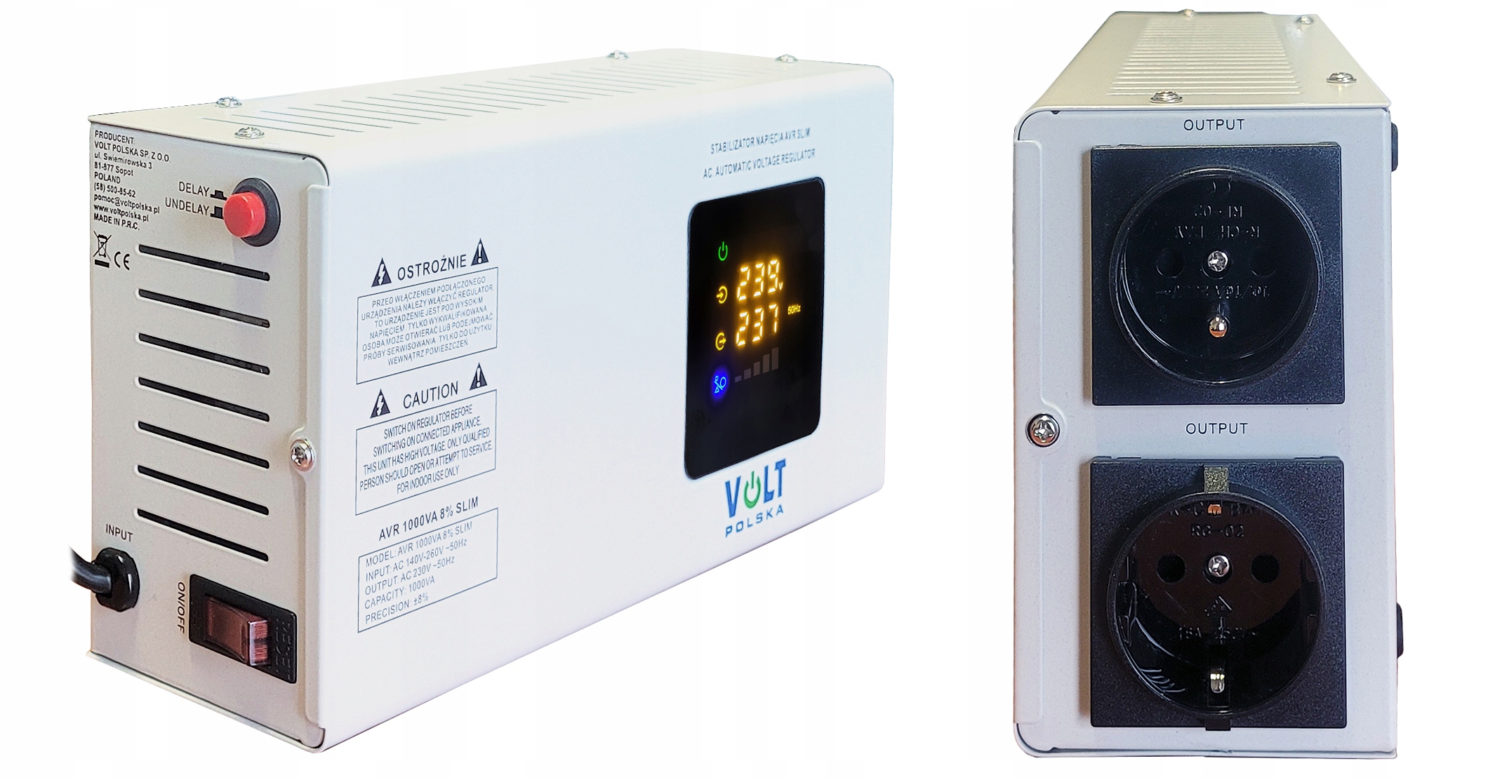 STABILIZATOR NAPIĘCIA SIECIOWEGO AVR 1000VA 8% SLIM Model 5AVRZS1000