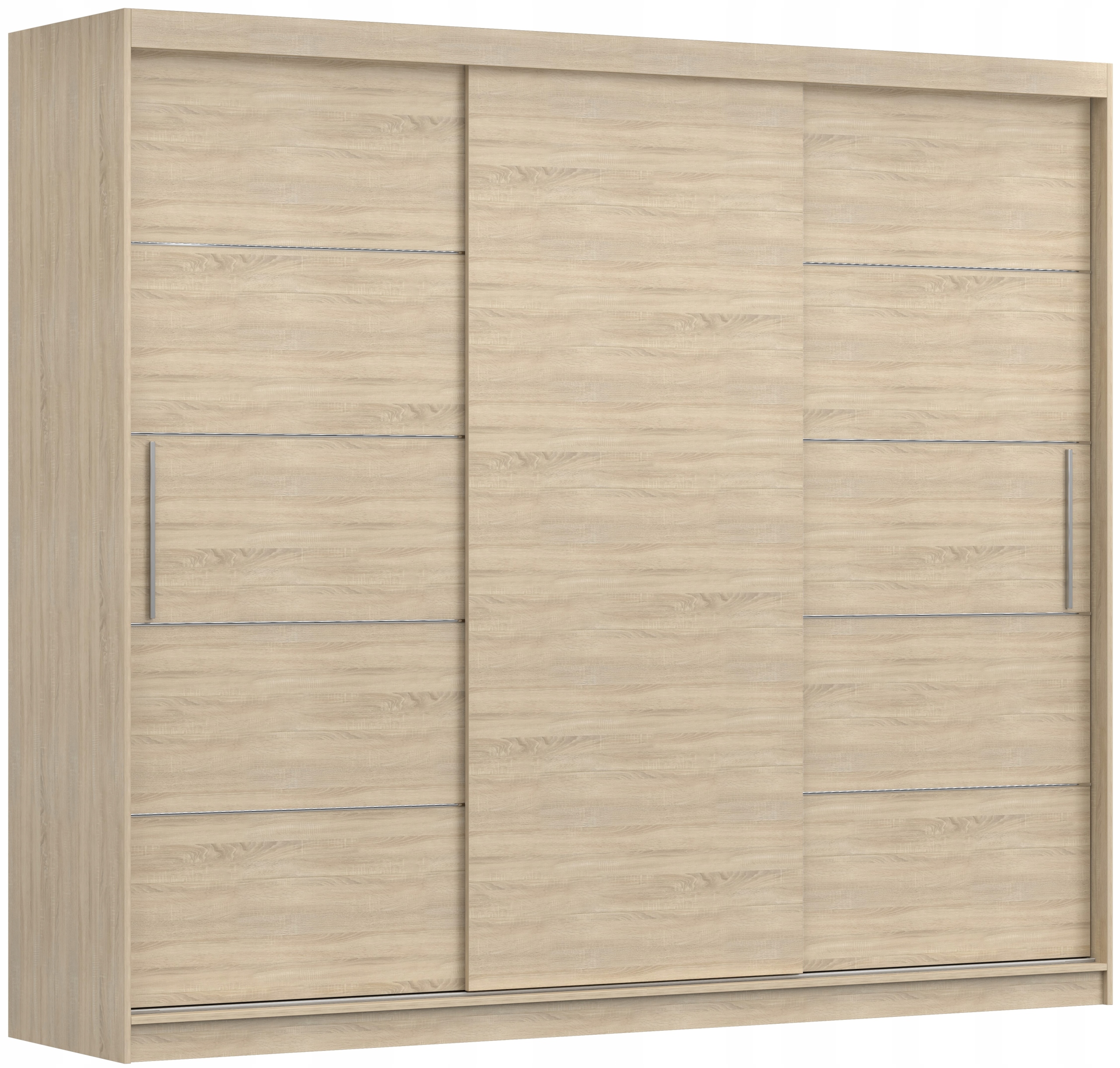 SZAFA PRZESUWNA 3 DRZWIOWA ALBA II 250 + półki Wysokość mebla 218 cm