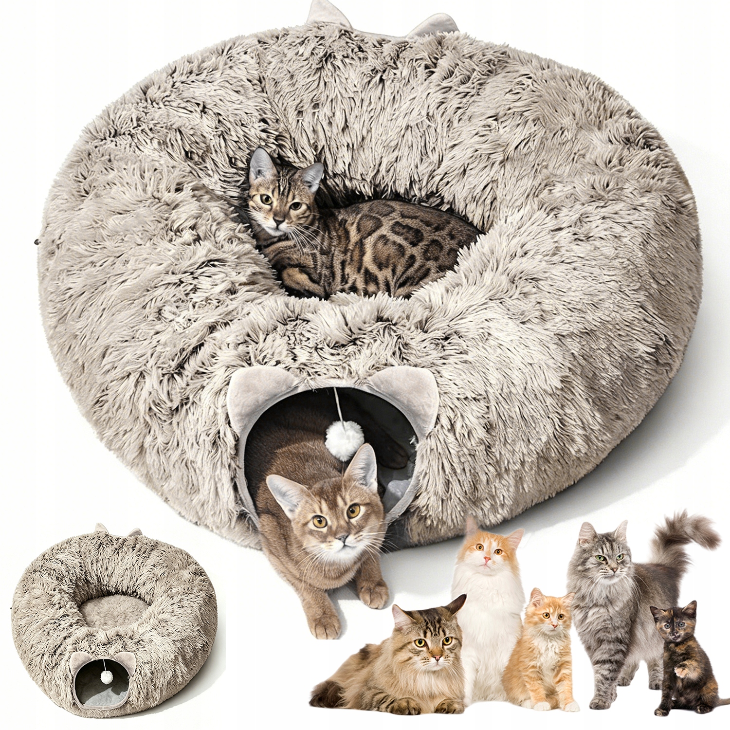 Tunel Pro Kočky Měkké Pelíšek Velké Dvě Vchody 91.5 CM X 29.5 CM X 29.5 CM