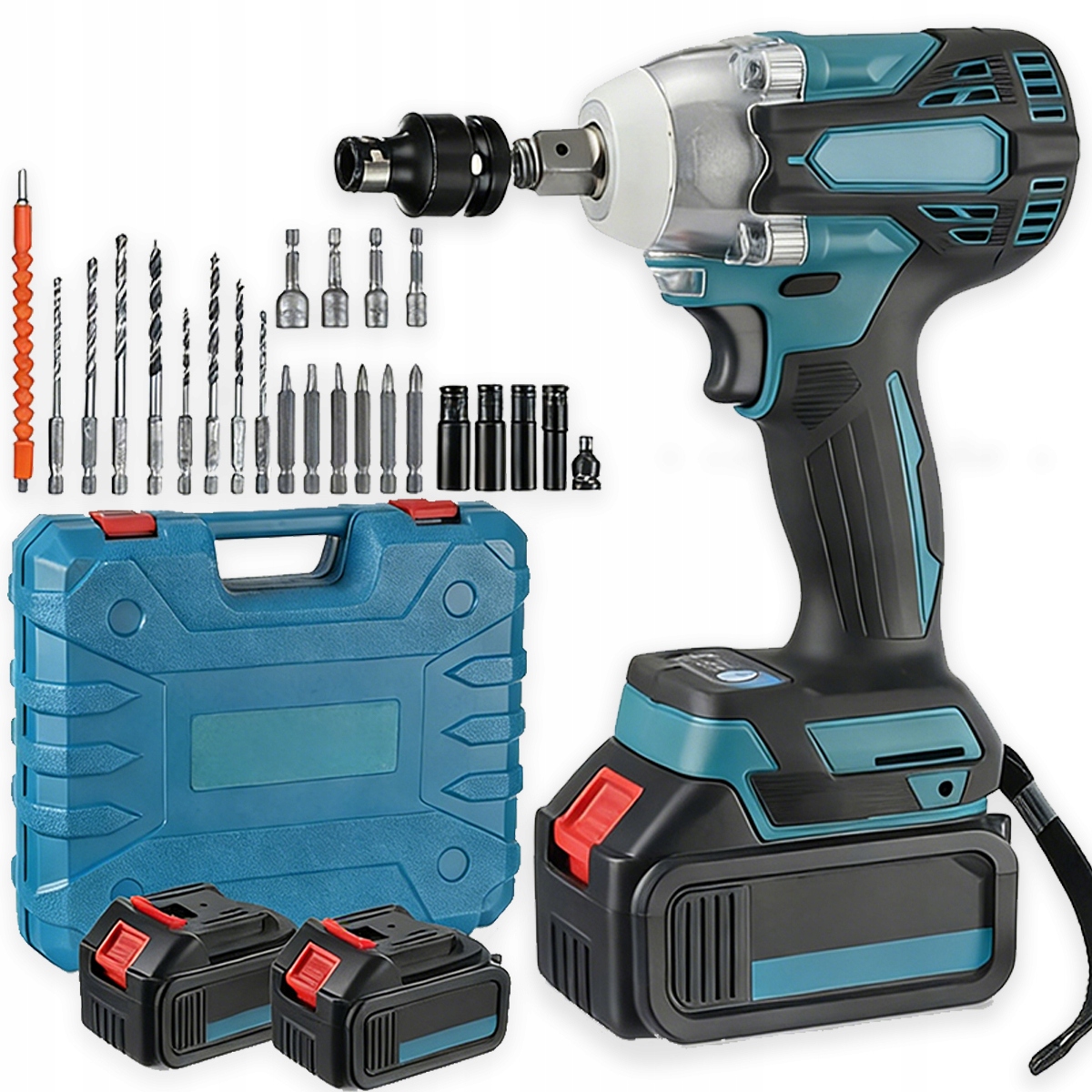 Aku Rázový Utahovák 300NM Elektrický Rázový Utahovák 2AKU Kufr