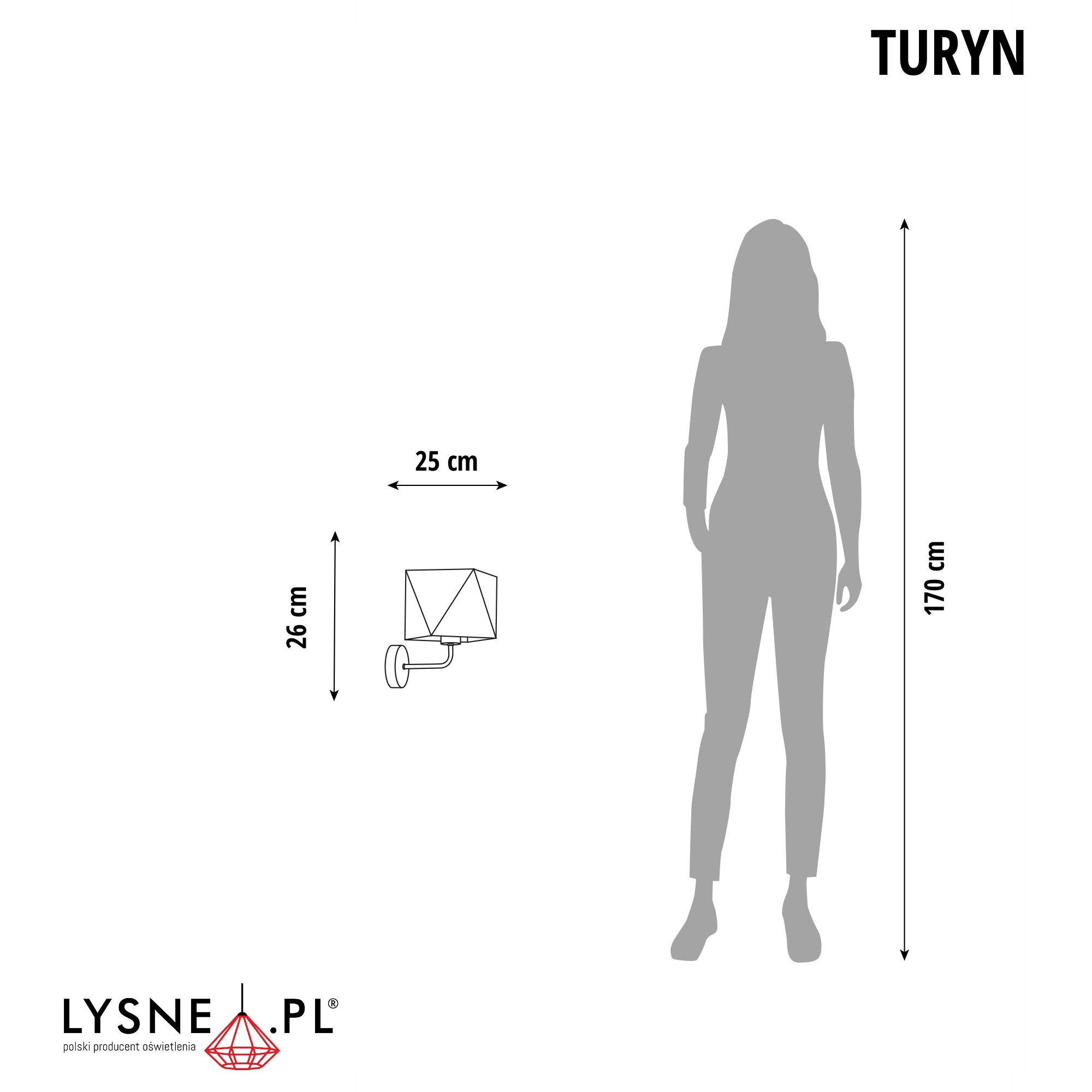 Kinkiet do sypialni TURYN abażur diament LED E27 Kolekcja CLASSIC