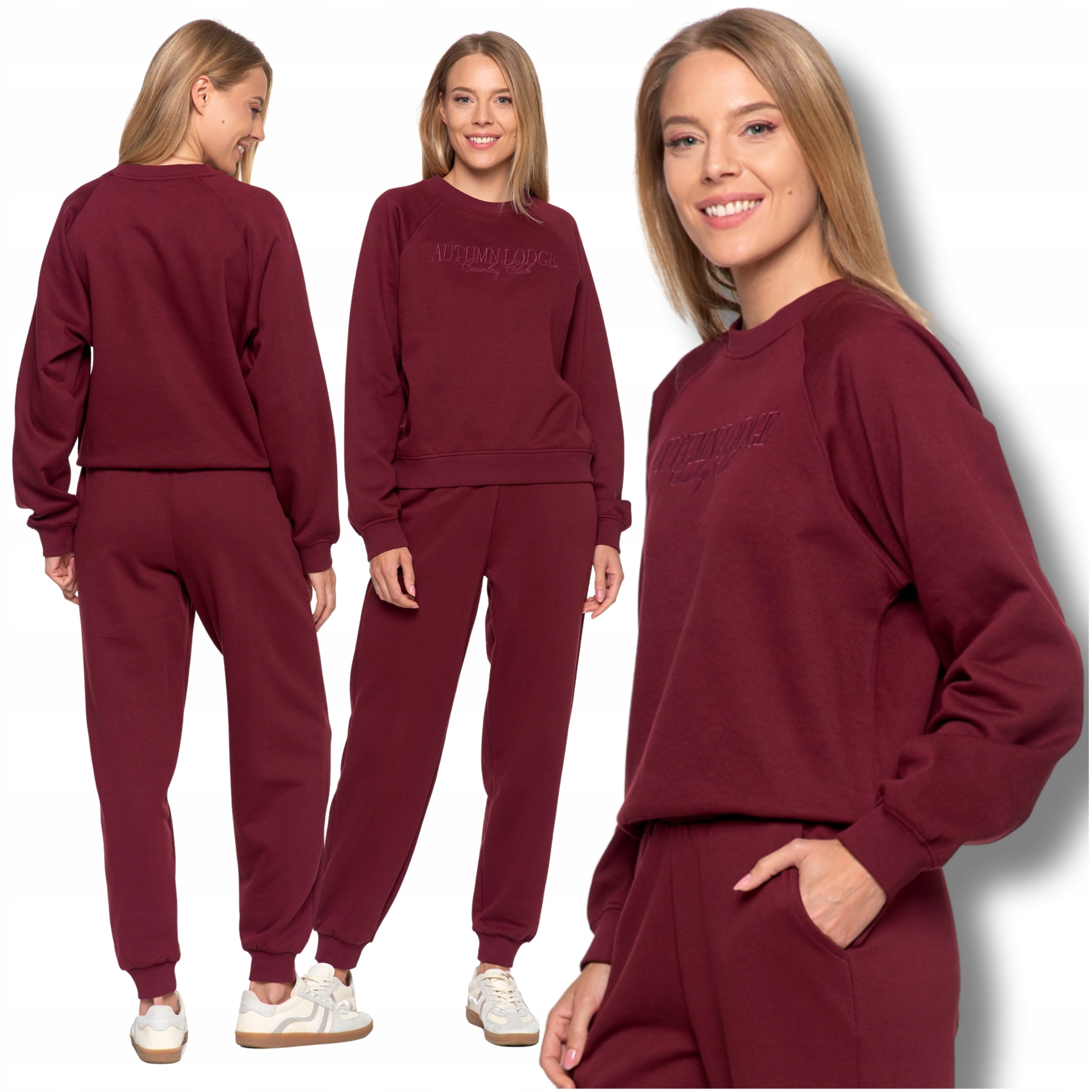 Dámská Teplákovka klasické kalhoty Mikina s vysokým pasem a výšivkou Moraj S