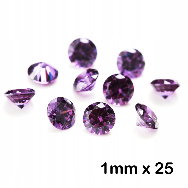 Cyrkonie Jubilerskie Ametyst Fioletowy 1mm x 25szt