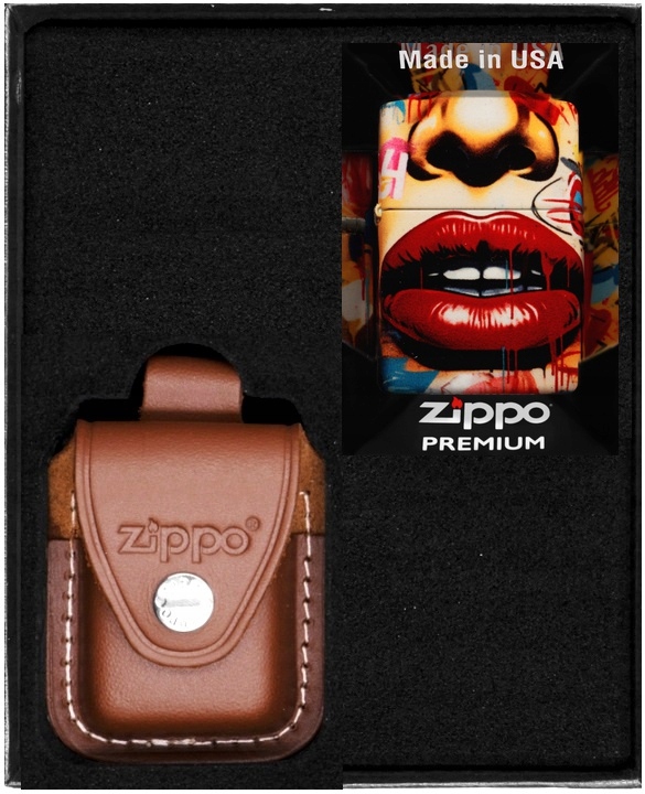 Sada Zippo Zapalovač Street Art Face Design Dárkový No4