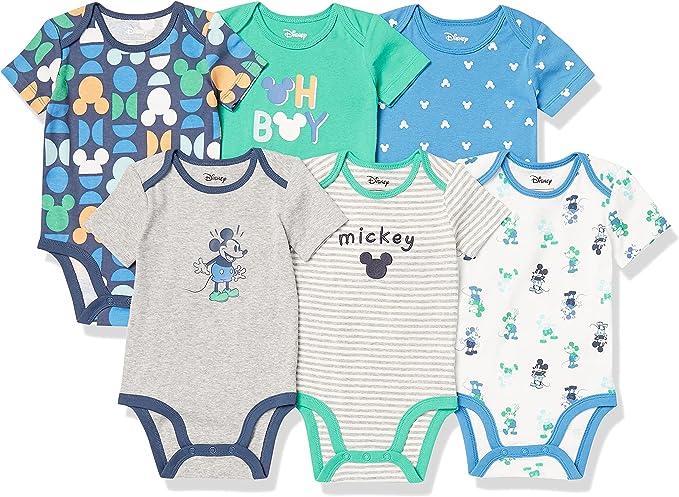 AMAZON ESSENTIALS Śpioszki niemowlęce, body, Myszka Mickey, 6sztuk 18m