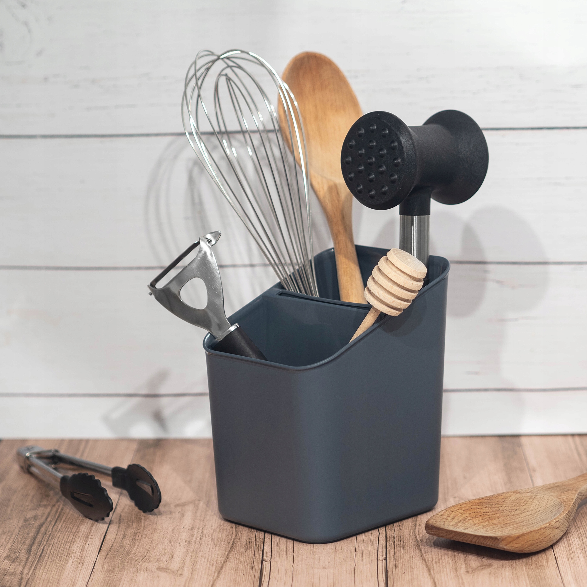 OCIEKACZ NA SZTUĆCE SZUSZARKA ORGANIZER PLASTIKOWY CIEMNY POPIEL Stan opakowania oryginalne