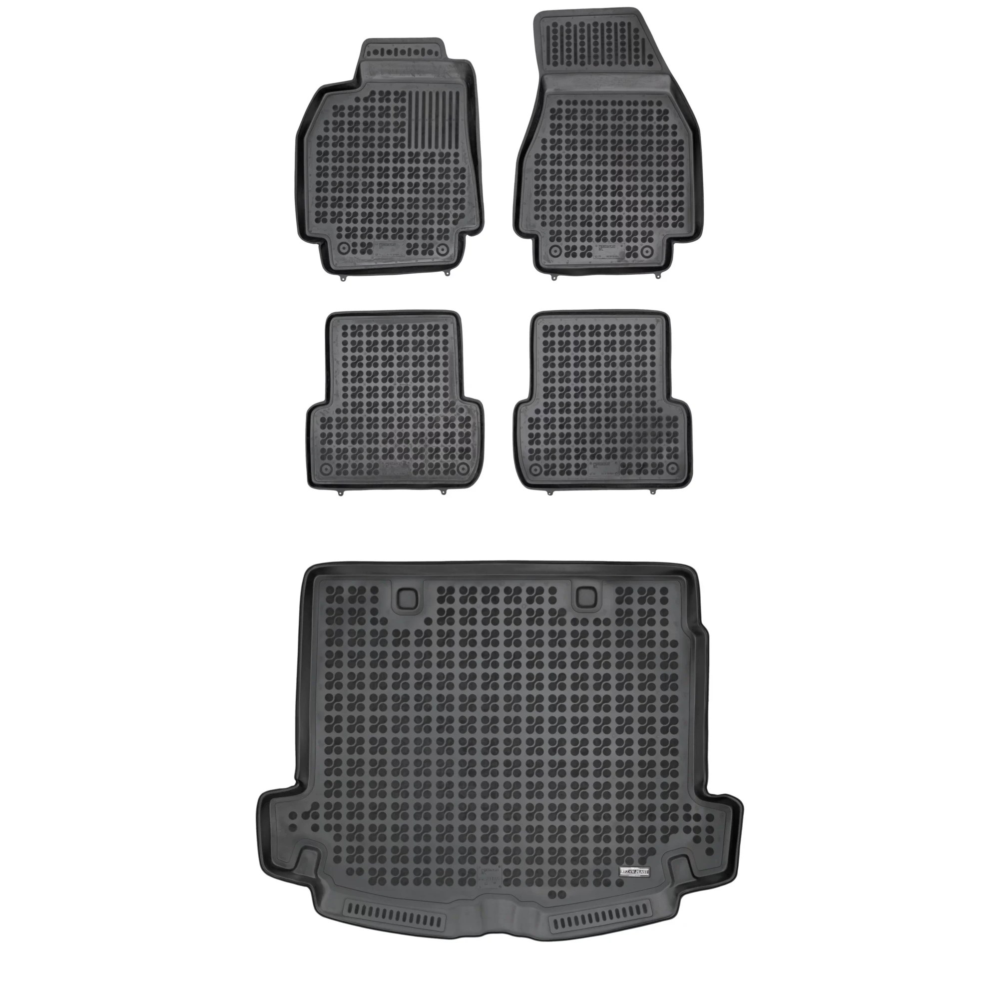 Sada koberčekov čierna gumová rohož čierna Renault Megane II 2002-2009