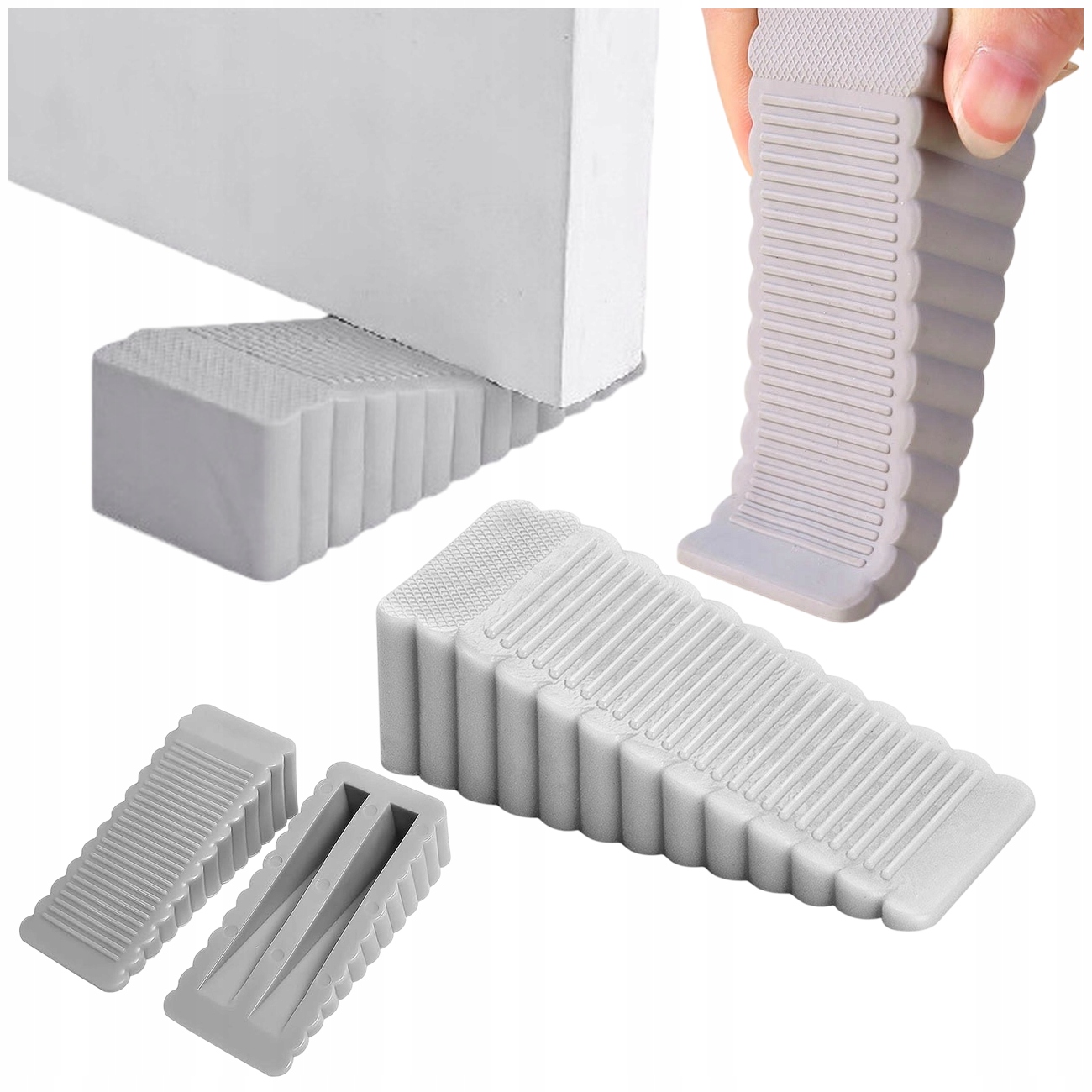 1x KLIN DO DRZWI ODBOJNIK BLOKADA STOPER DRZWIOWY SZARY SILIKONOWY