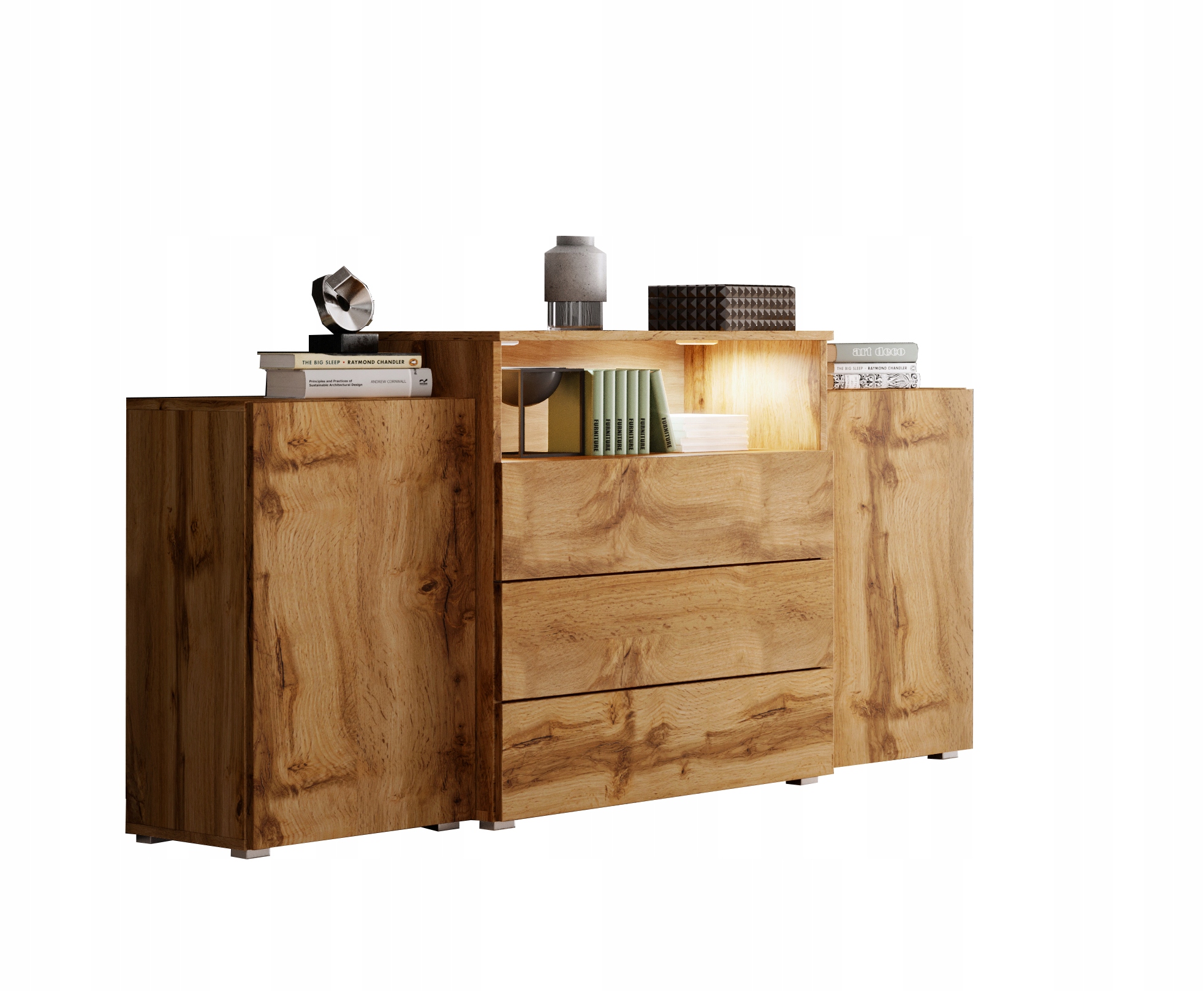 

Duża pojemna Komoda 150 cm szuflady półki