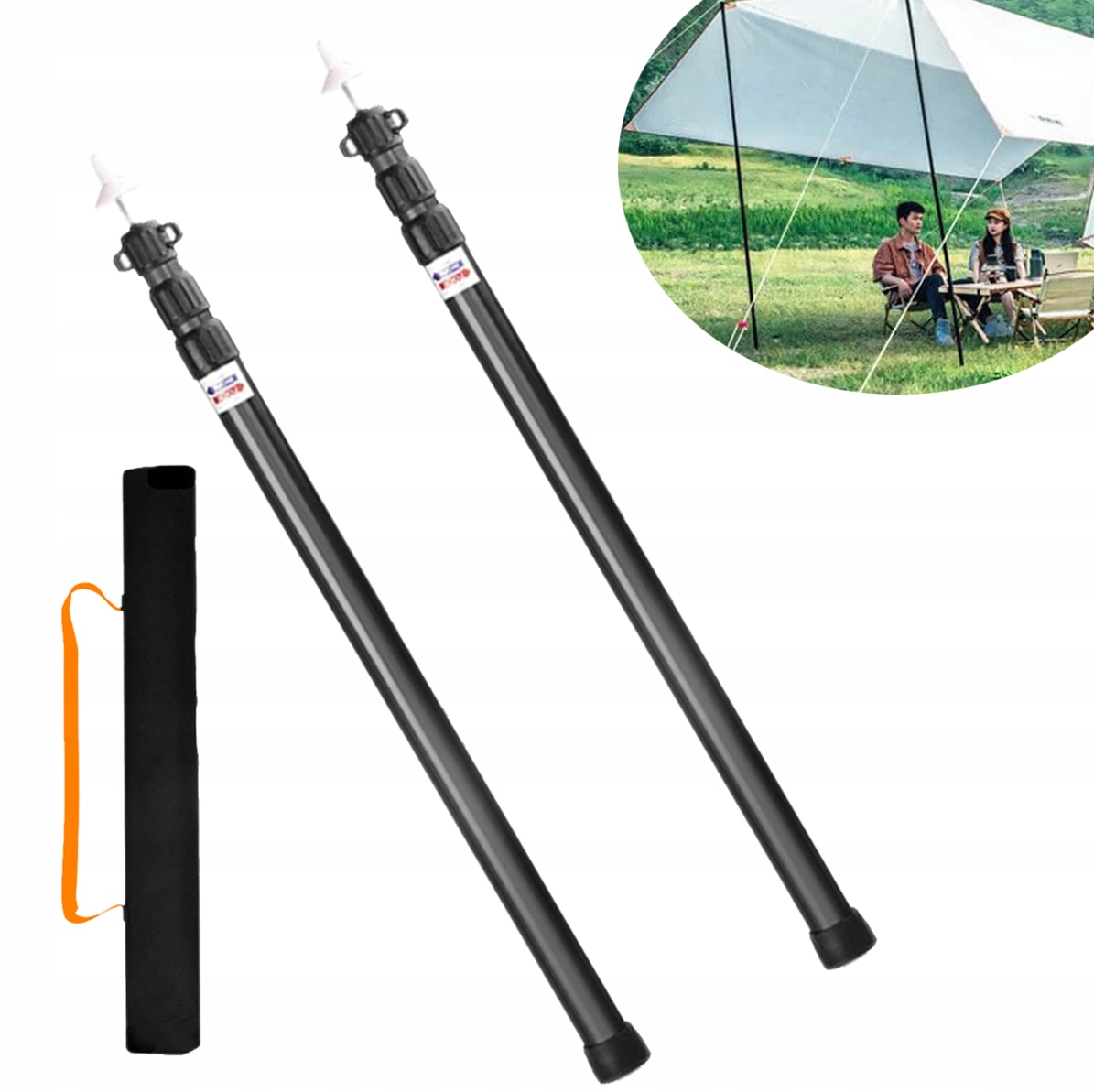 teleskopické stanové tyče nastavitelné z hliníku 2 Ks nosná tyč 93-230 cm
