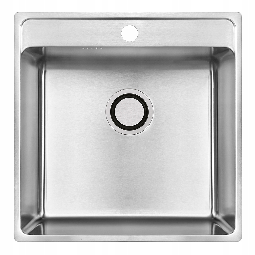 Oceľový Drez Inox 49x48 Zapustený Do Dosky S Otvorom 1-KOMORA