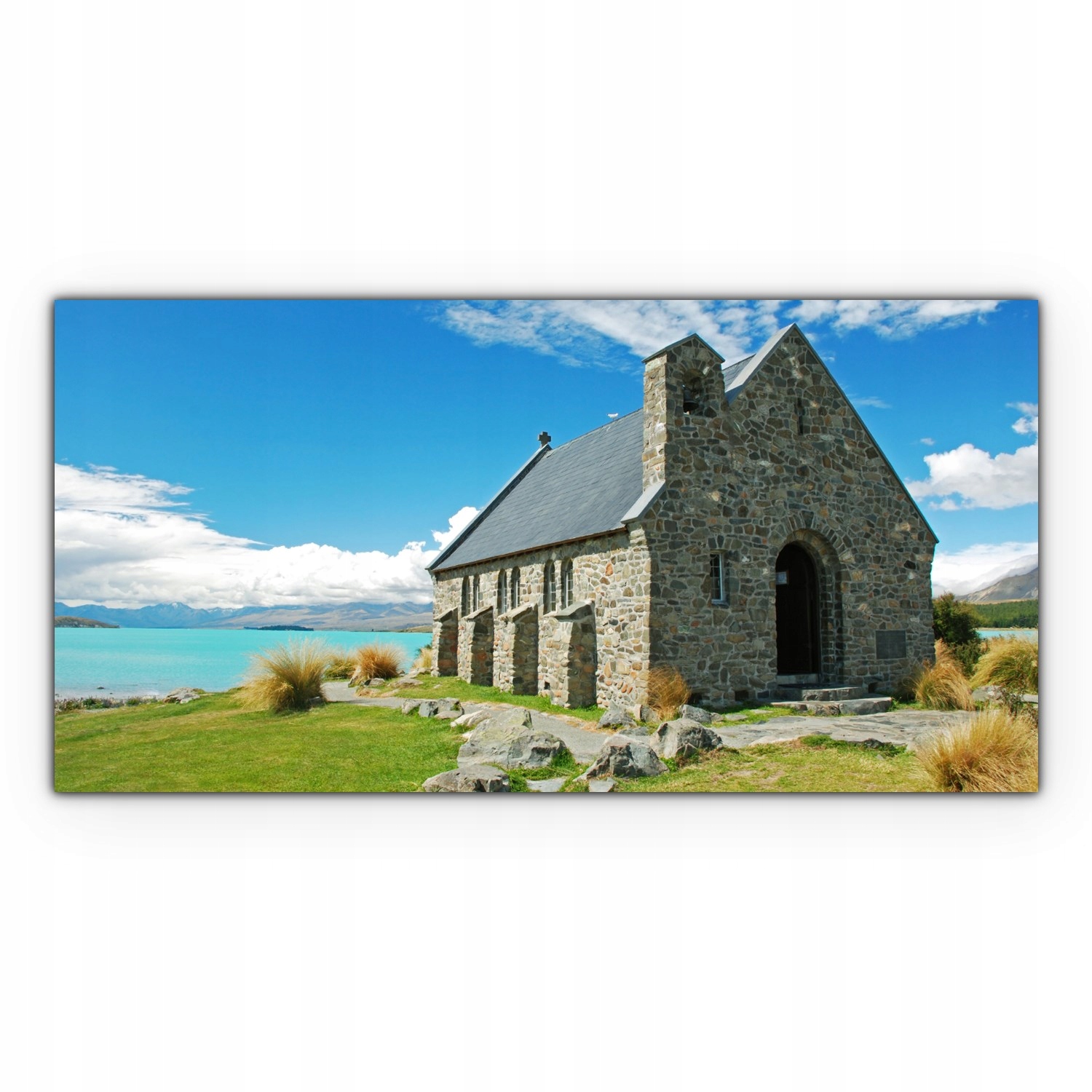 

Canvas na ramie na ścianę 120x60 Kościół Jezioro