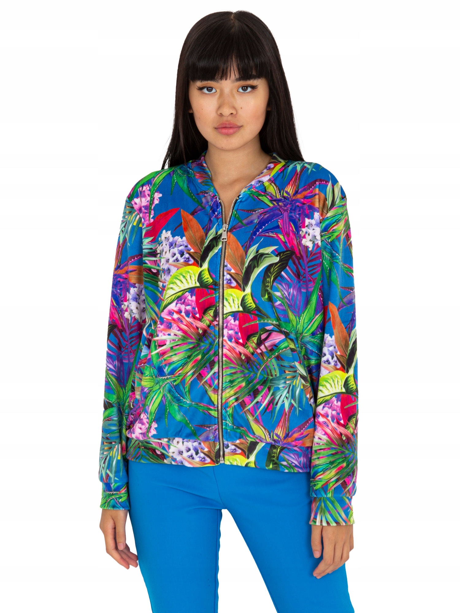

Bluza Damska Welurowa z nadrukiem rozpinana- S/m