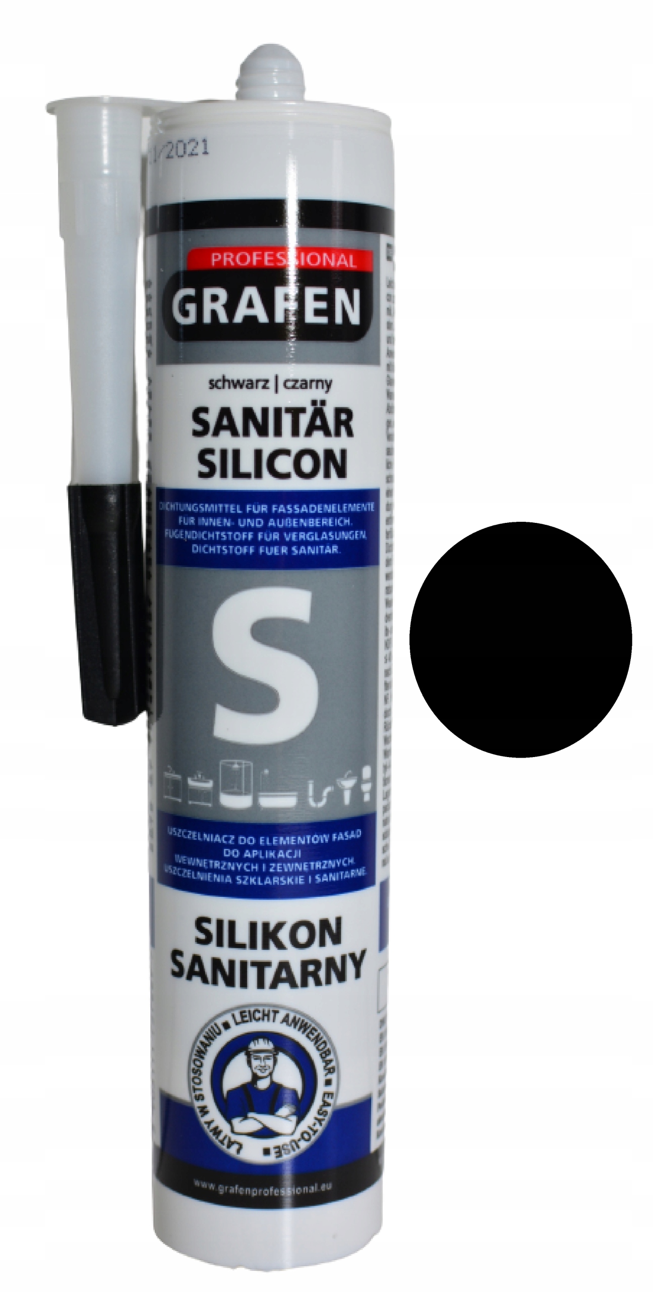 

Grafen silikon sanitarny czarny 280ml Stop Pleśni