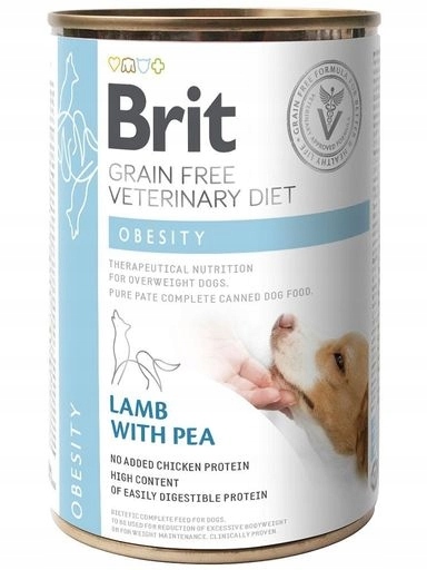 4x Brit Veterinary Diet Obesity Lamb with Pea pro psy 400g