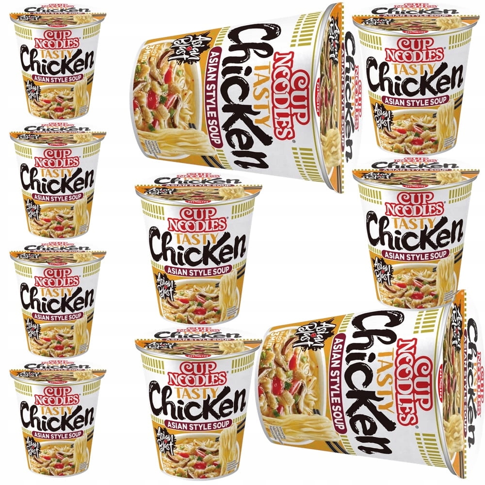 10x Blesková polévka Těstoviny Instant 350 ml Asijské kuře 63 g Nissin