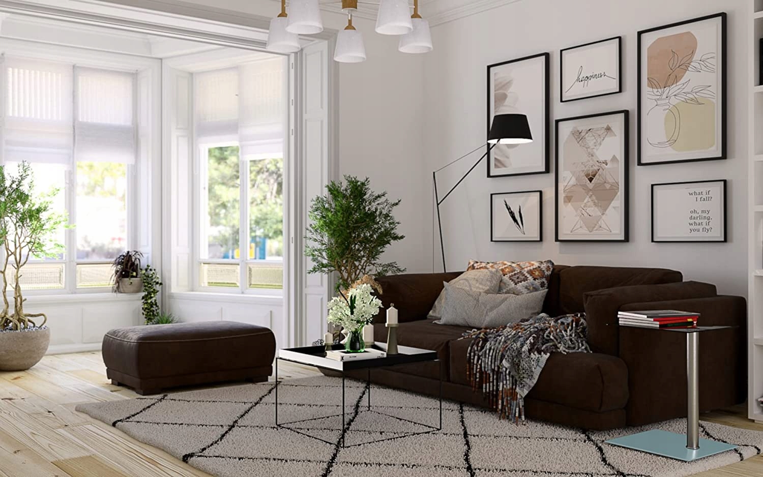 Cavadore Modeo pufa 100x40x66 cm brąz Marka inna