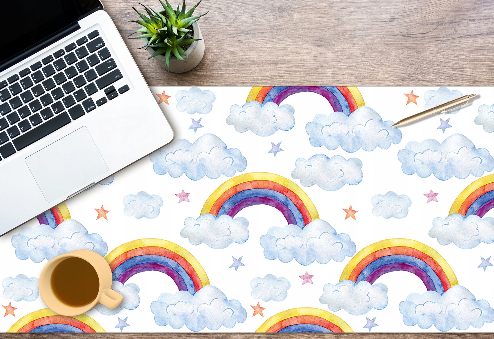 Mata ochronna na biurko dla dziecka tęcza chmurki Marka matoMAT