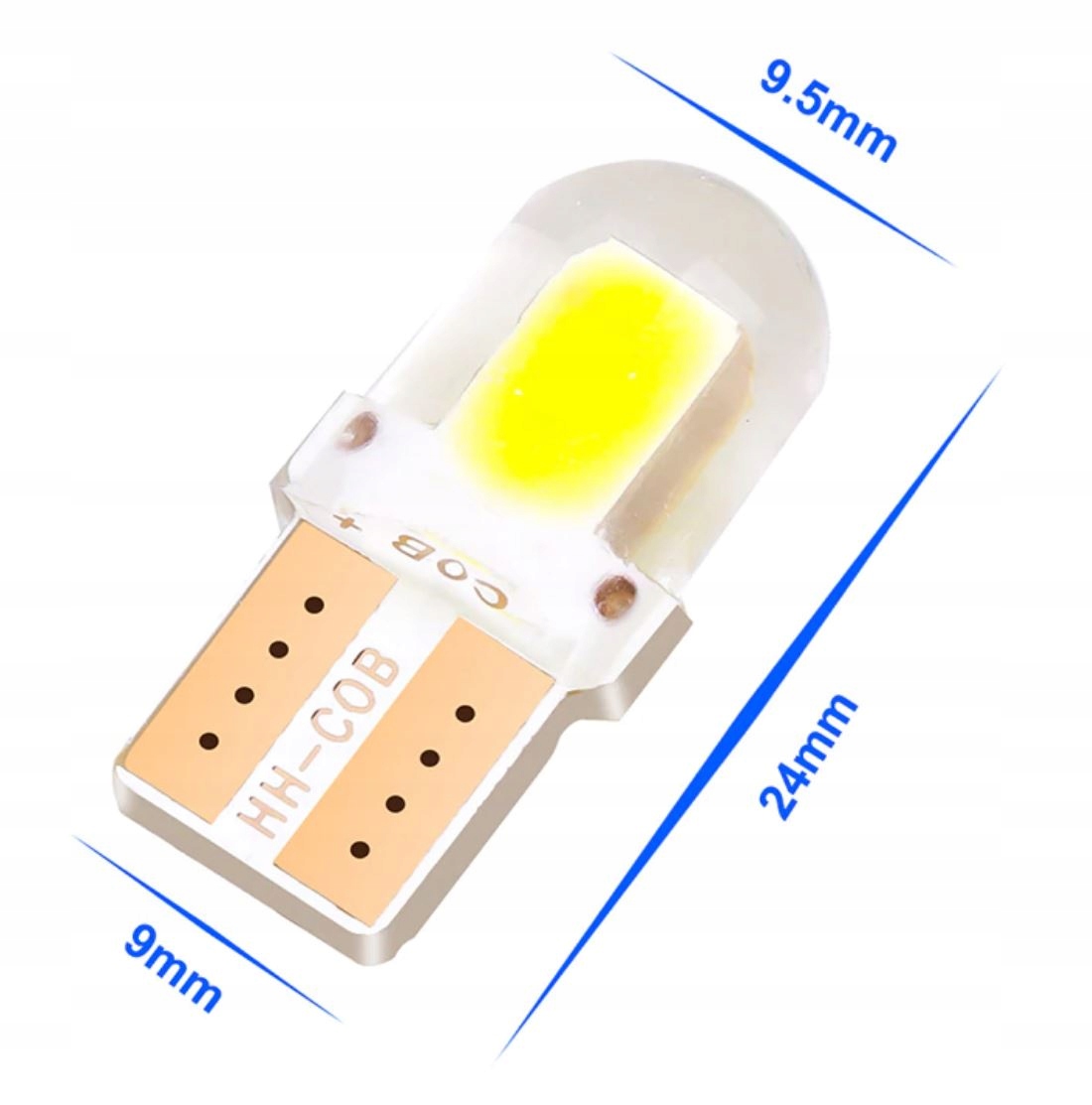 4X ЛАМПОЧКА СВЕТОДИОД LED W5W COB 2 ДИОДИ 4-CHIP T10 СИЛИКОН фото 4