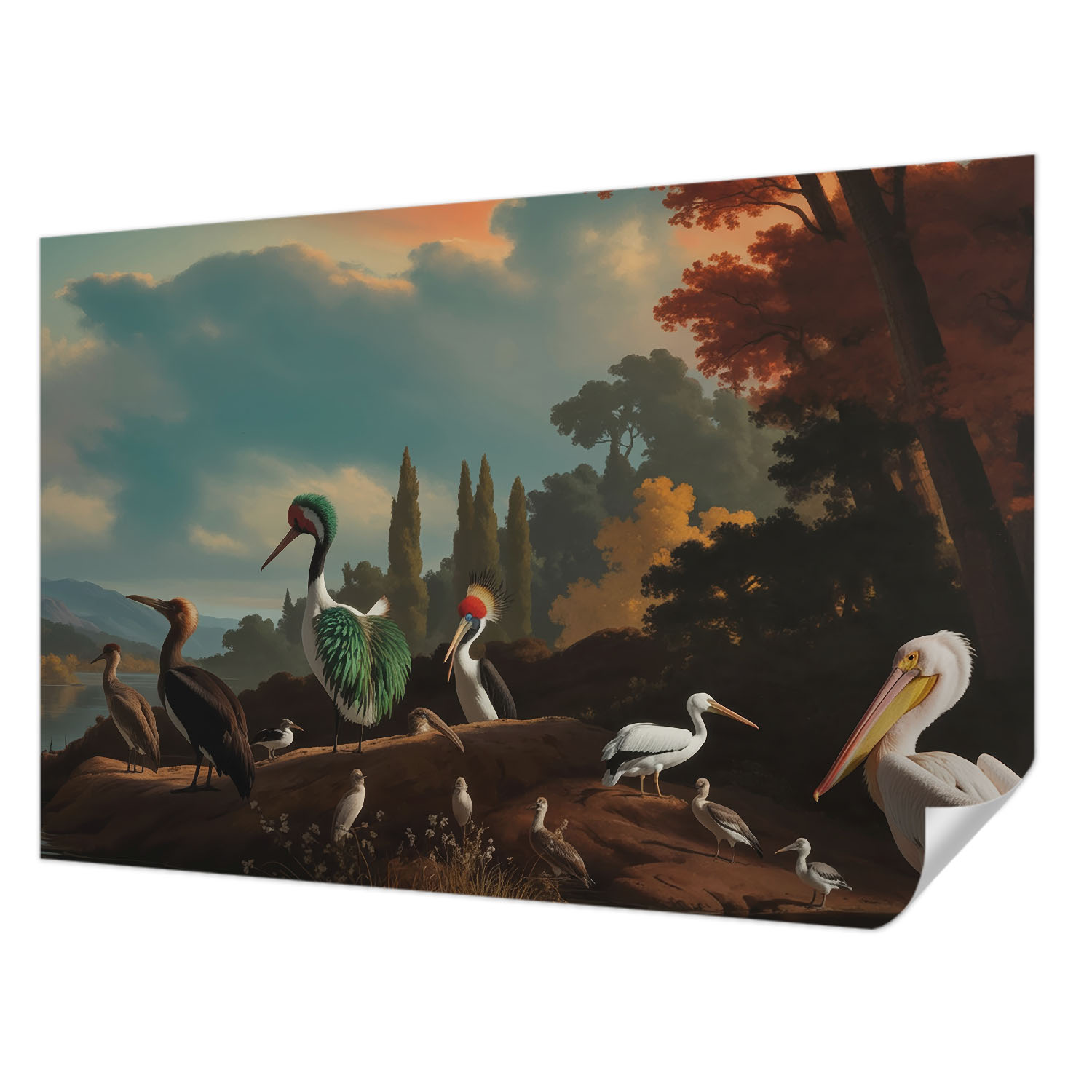 Fototapeta Samolepicí Rychlá Variace výzdoby Malební ptáci 104x70 cm