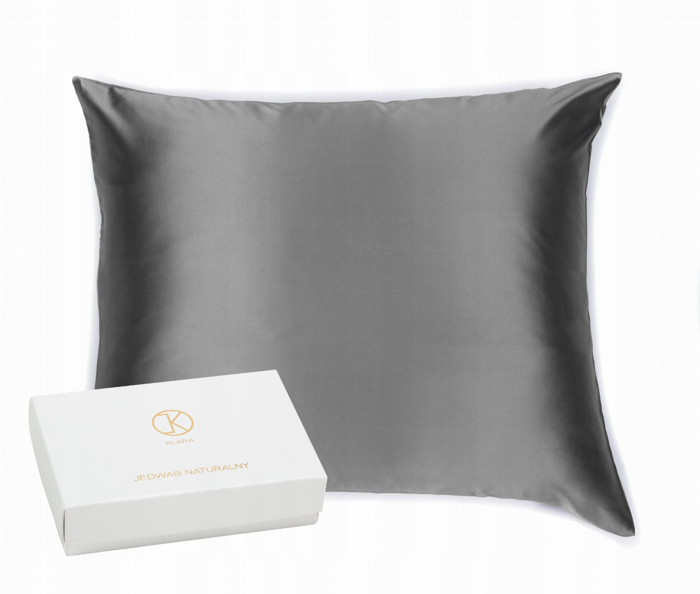 

Poszewka Jedwabna 50x60 Ciemno Szara Klara