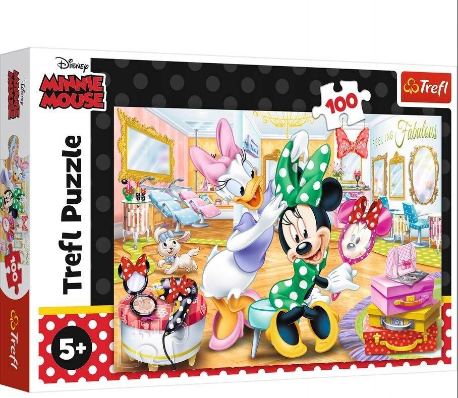 Puzzle 100 Minnie Mouse Minnie W Salonie Kosmetycznym Trefl Nowa-Zdjęcie-0