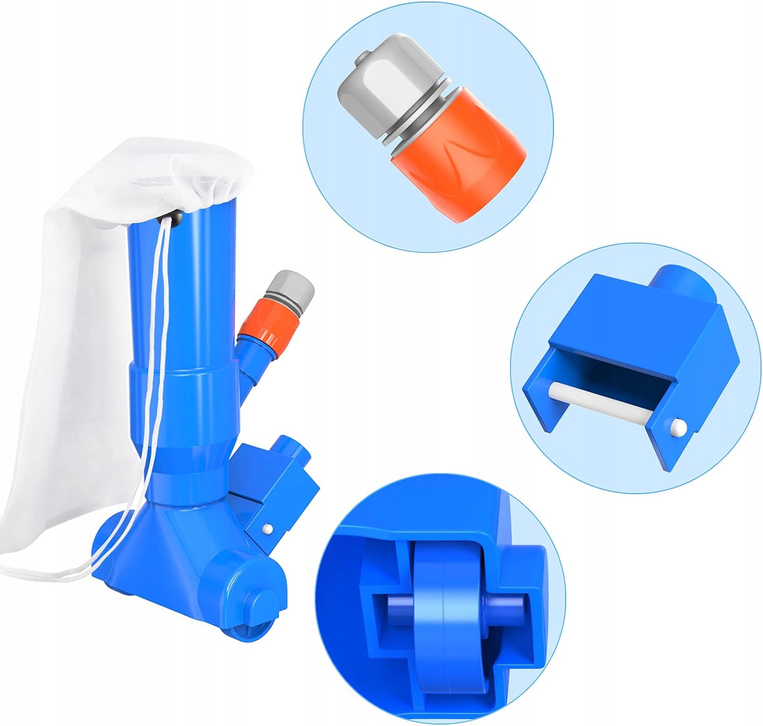 ZESTAW DO CZYSZCZENIA DNA BASENU / ODKURZACZ / SZCZOTKA BASENOWA Z SIATKĄ Producent LTC