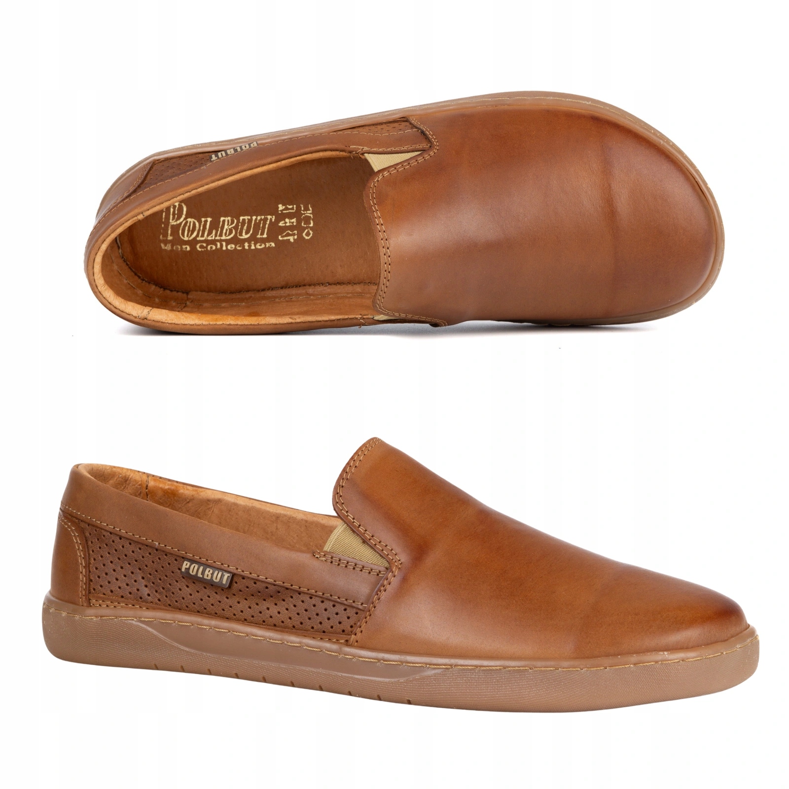 Pánské kožené boty wide toe Polbut 2605 nazouvací 45