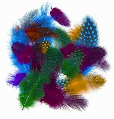 Pióra z perełki 1g, 4-6cm, mix kolorów