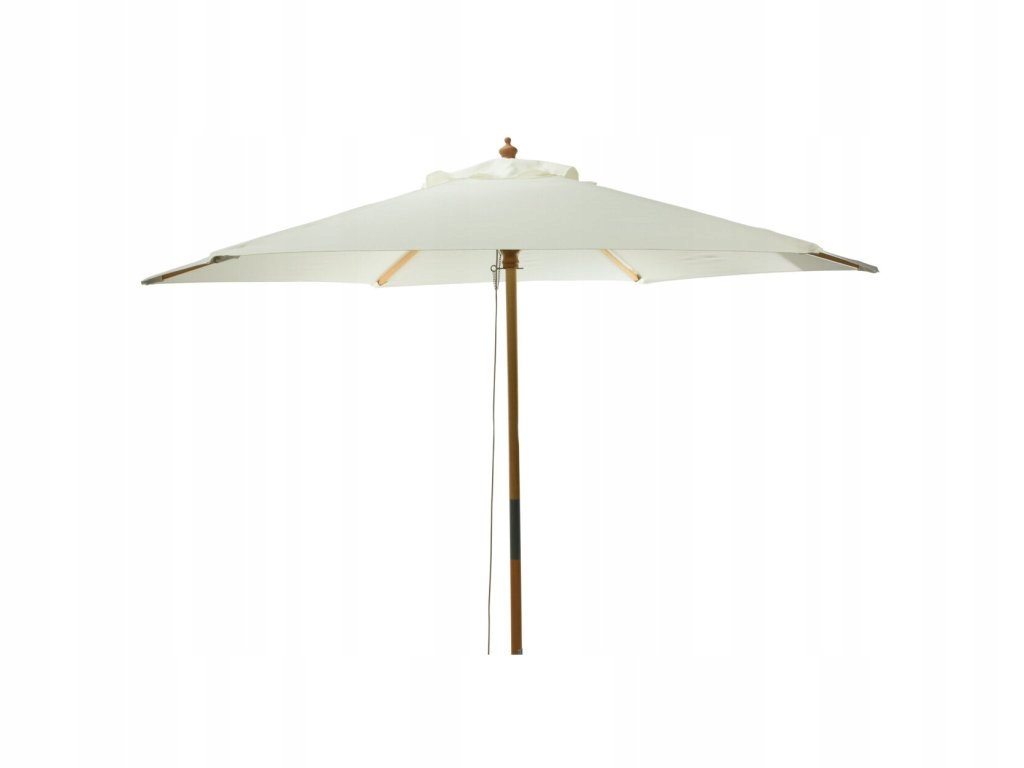 Drevený záhradný slnečník, Ø 250 cm, biely