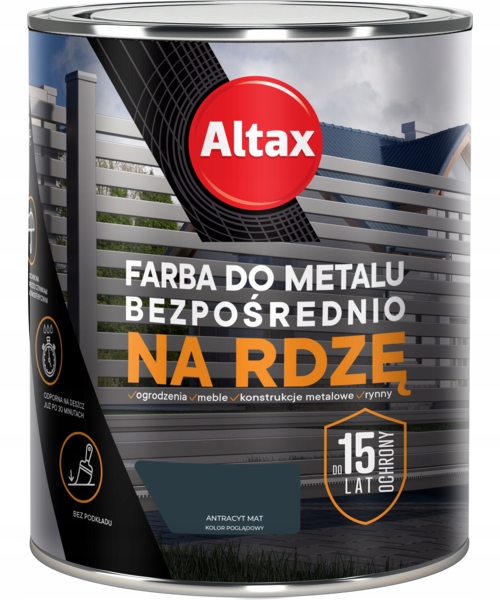 Farba do metalu na rdzę 2.5L Antaryt Półmat Altax