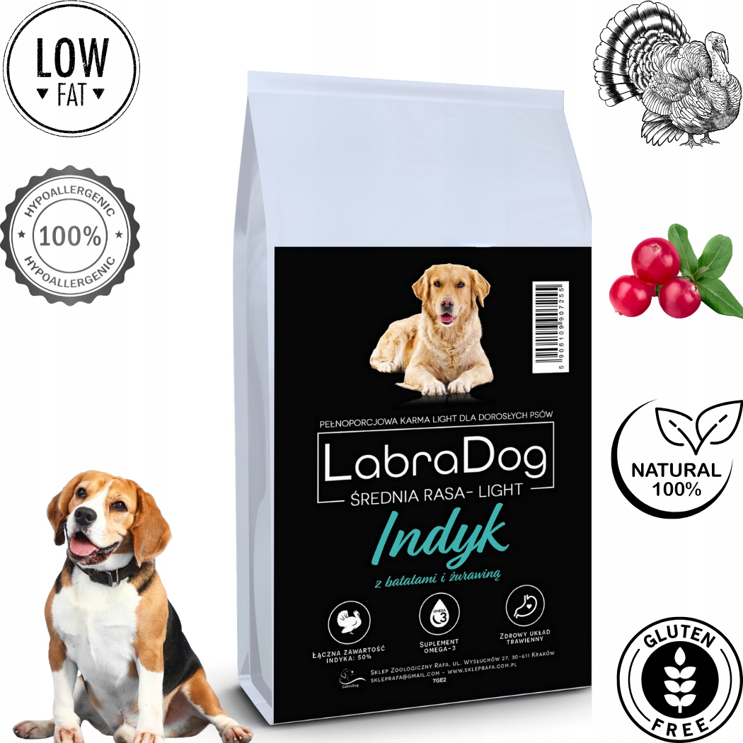 Levně LabraDog Superfood Light Hypoalergenní Krůta přípravek pro Beagela, Labradora 6 kg