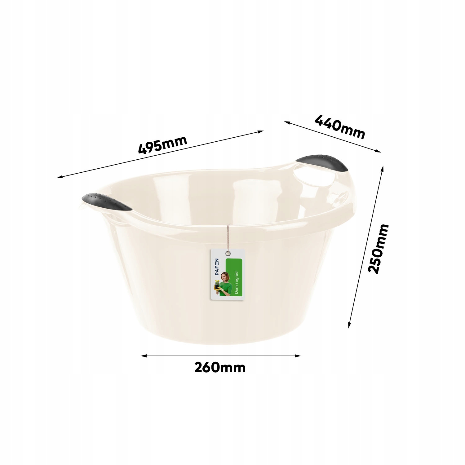 Trzy miski okrągłe 37cm 41cm i 55cm beżowe Kolor beżowy