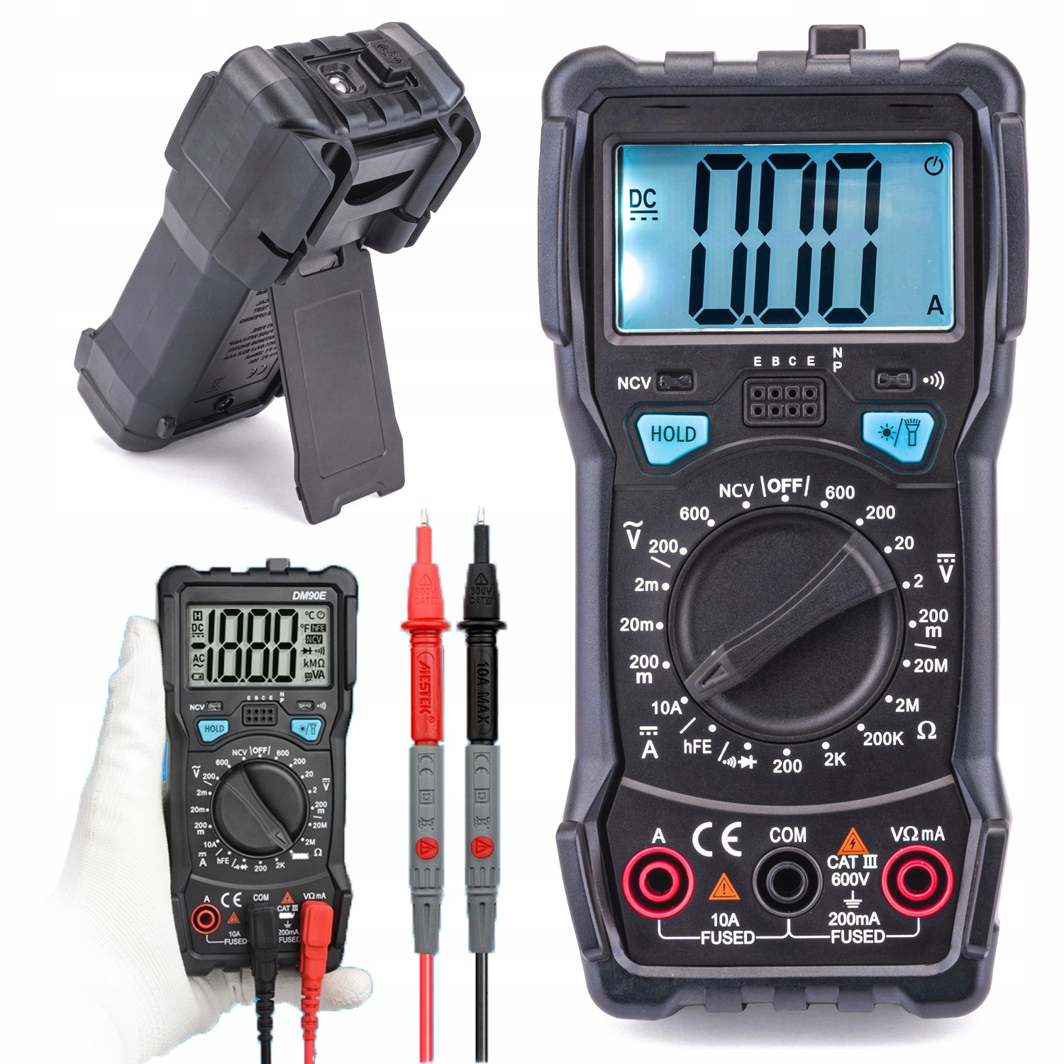 Multimetr LCD Inteligentny cyfrowy amperomierz Wielofunkcyjny multimetr